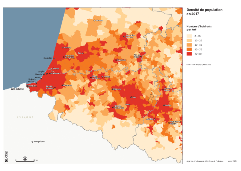 La densité de population en 2017 