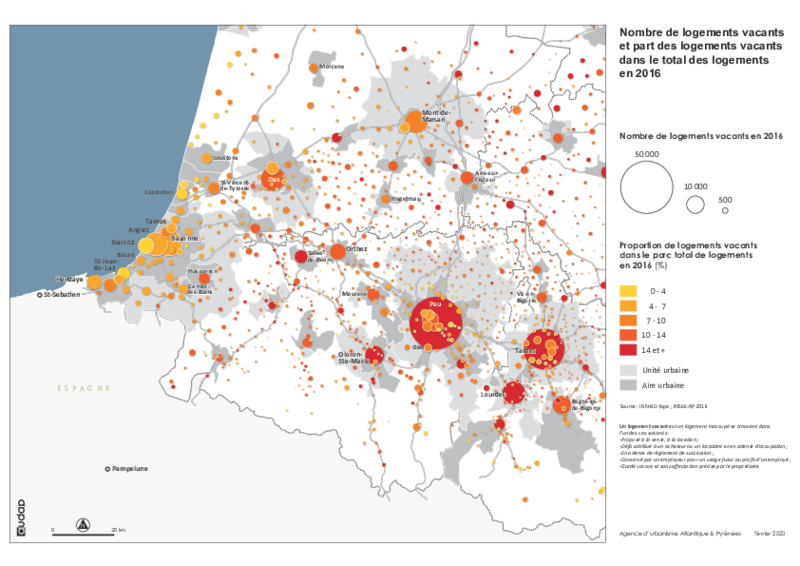 Part des logements vacants en 2016 