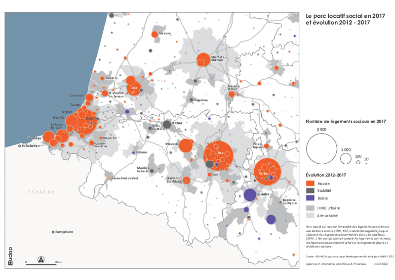 Le parc locatif social en 2017 et évolution 2012 - 2017 