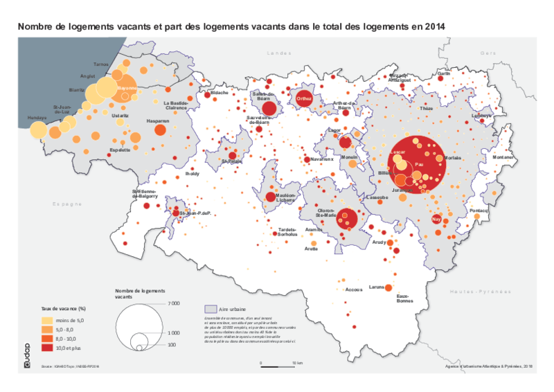 Nombre et part des logements vacants en 2014 