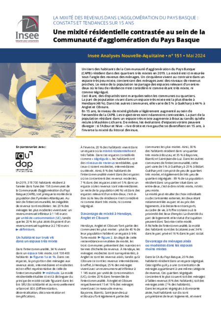 Une mixité résidentielle contrastée au sein de la Communauté d’agglomération du Pays Basque 
