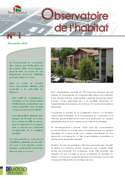 Nive Adour | Observatoire de l'Habitat #1 