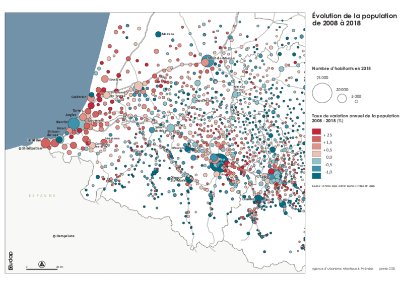 Evolution de la population 2008-2018 