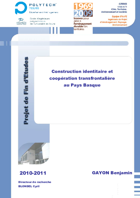 Construction identitaire et coopération transfrontalière au Pays Basque Construction identitaire et coopération transfrontalière au Pays Basque