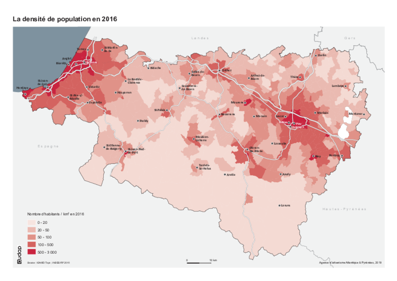 La densité de population en 2016 