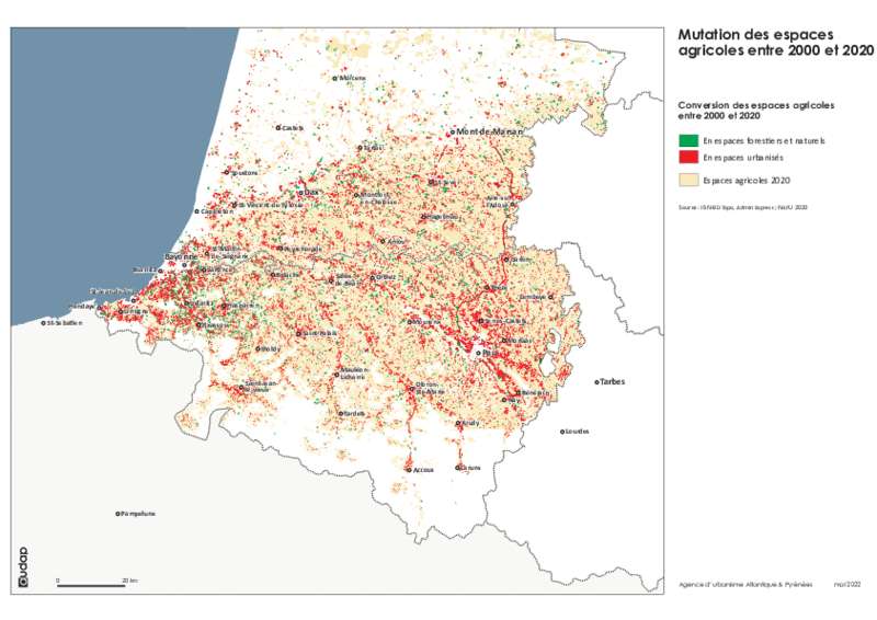 Mutations des espaces agricoles 2000-2020 