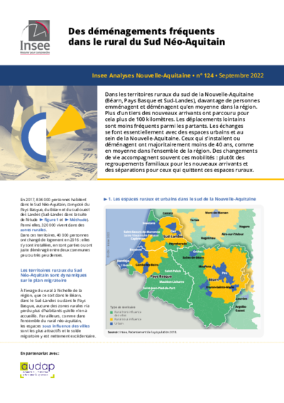 Des déménagements fréquents dans le rural du Sud Néo-Aquitain - Insee Analyses Nouvelle-Aquitaine - n° 124 