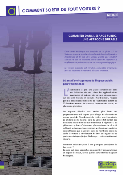 Cohabiter dans l’espace public, une approche durable 