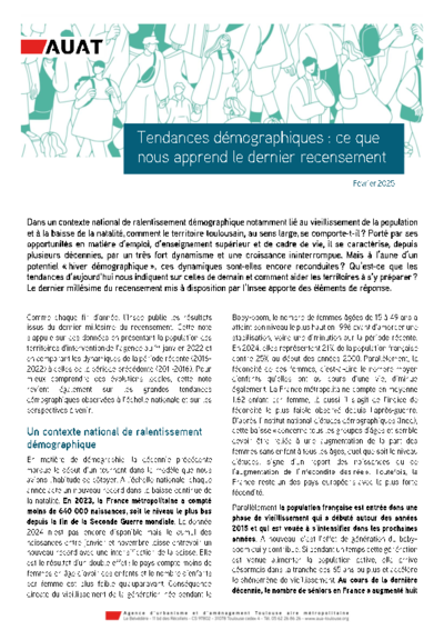 Tendances démographiques : ce que nous apprend le dernier recensement 