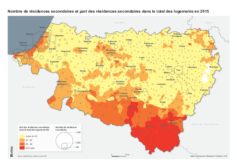Nombre et part de résidences secondaires en 2015 
