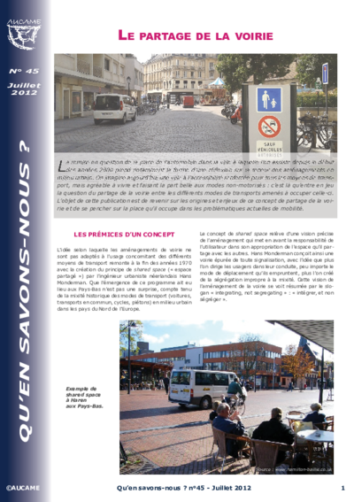 Le partage de la voirie 