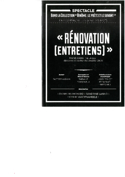 Rénovation (entretiens) 