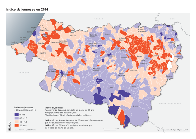 Indice de jeunesse en 2014 