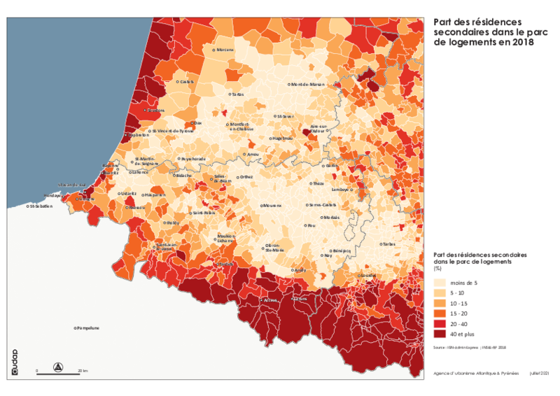 Part des résidences secondaires en 2018 