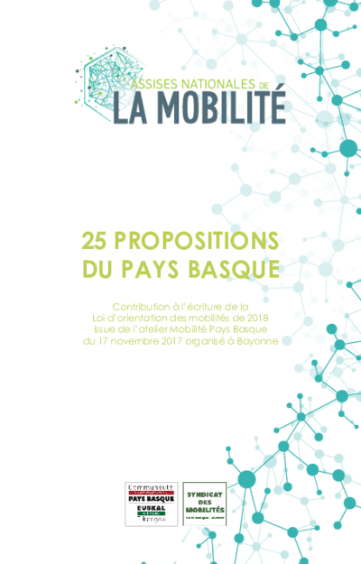 Assises Nationales de la Mobilité : 25 propositions du Pays Basque 