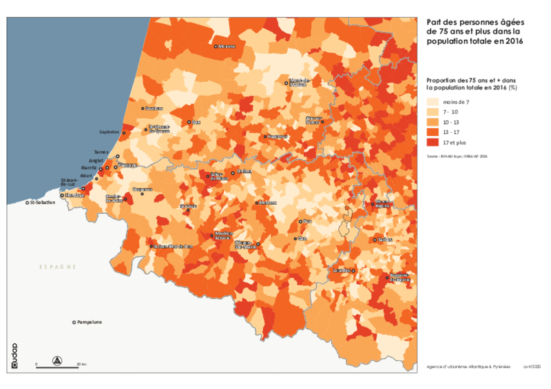 Part des personnes de 75 ans et plus en 2016 