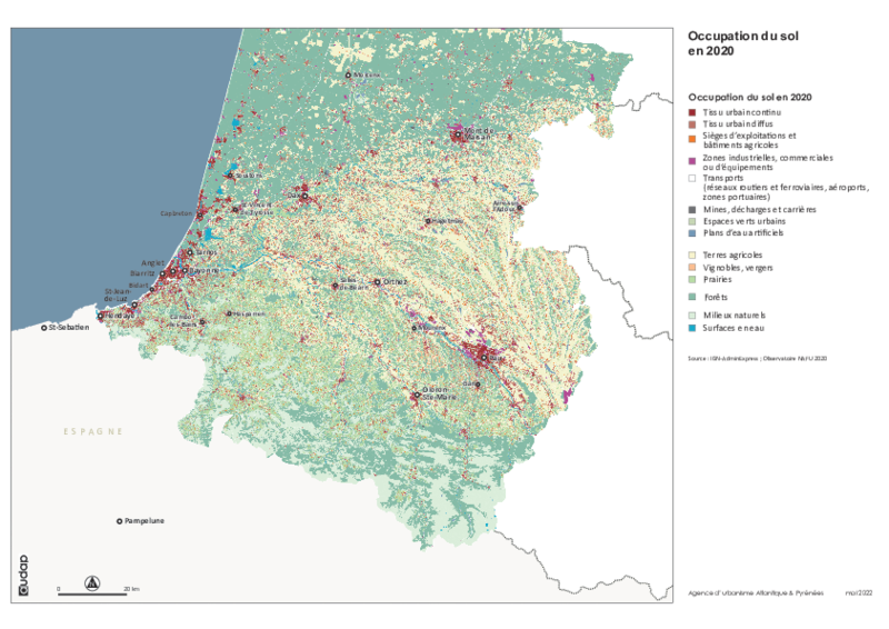 Occupation du sol en 2020 