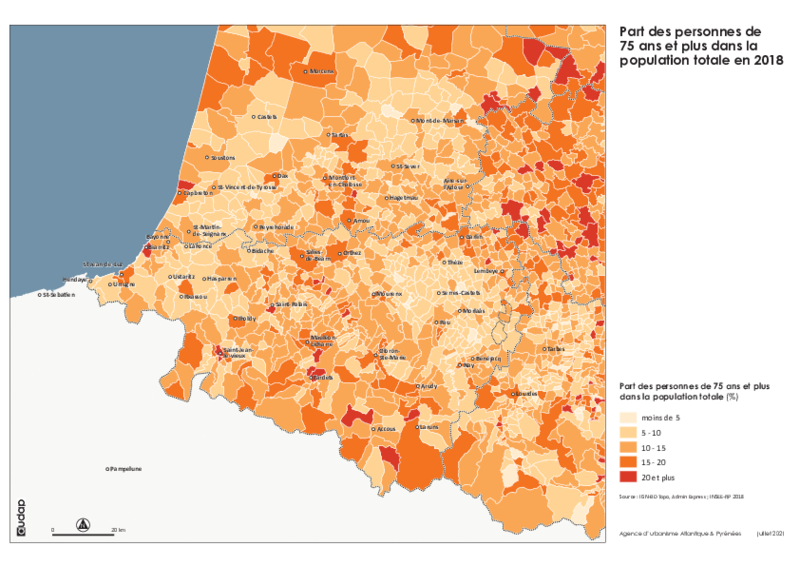 Part des 75 ans et plus en 2018 