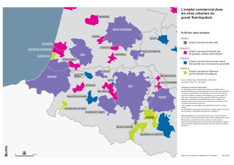 L'emploi commercial dans les aires urbaines du grand Sud-Aquitain 