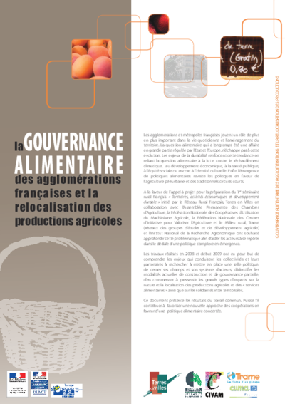 La gouvernance alimentaire des agglomérations françaises et la relocalisation des productions agricoles 