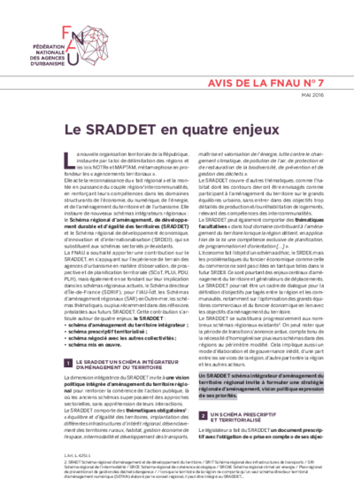 Le SRADDET en quatre enjeux 