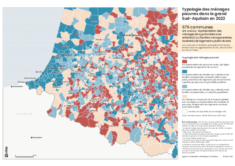 Typologie des ménages pauvres dans le grand Sud-Aquitain en 2022 