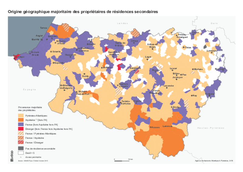 Origine géographique des propriétaires de résidences secondaires en 2015 